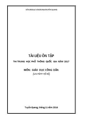 Tài liệu ôn tập thi THPT quốc gia Giáo dục công dân lớp 12 - Năm học 2016-2017